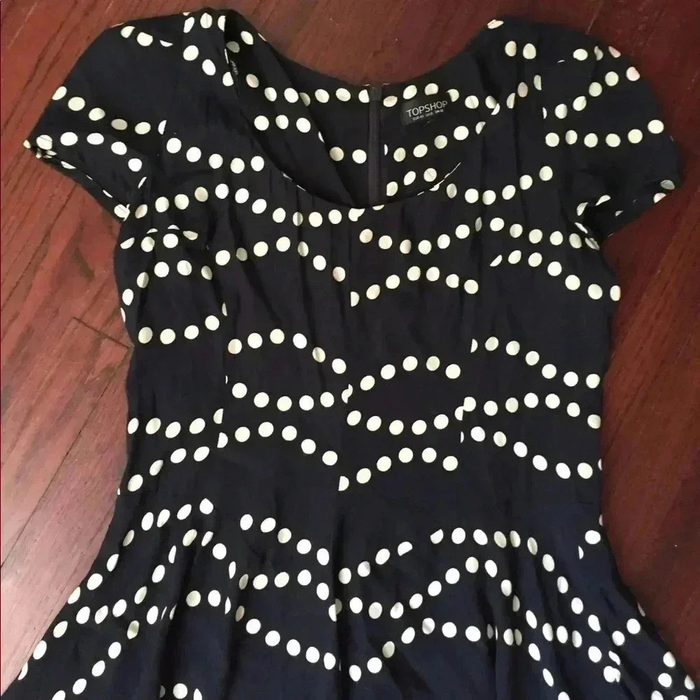 Blue and white patterned Topshop dress - Picture 3 of 5